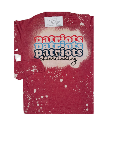 Patriots Cheerleading Stacked Acid Wash T