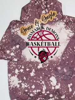 BHS Demon Basketball Bleached Hoodie