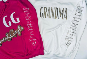 Nana/Grandma/Mom crewneck (customizable)
