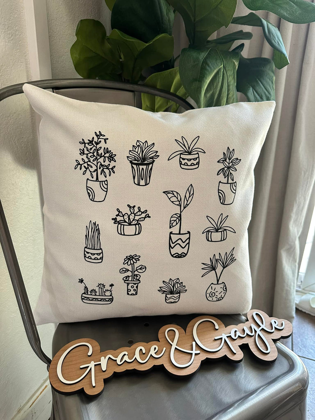 18x18 plant pillowcase