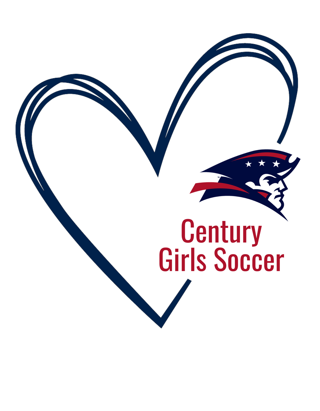 CHS Girls Soccer Scribble Heart Crewneck