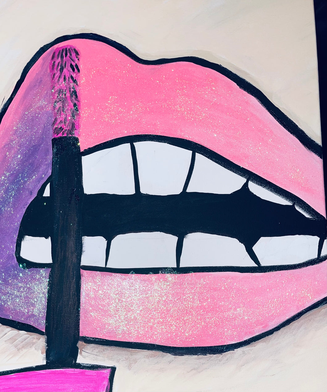 Glitter Lip Canvas