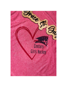 Girls Hockey Scribble Heart - Crewneck